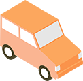 車でサービス場所への移動(道具一式はスタッフが用意します)
